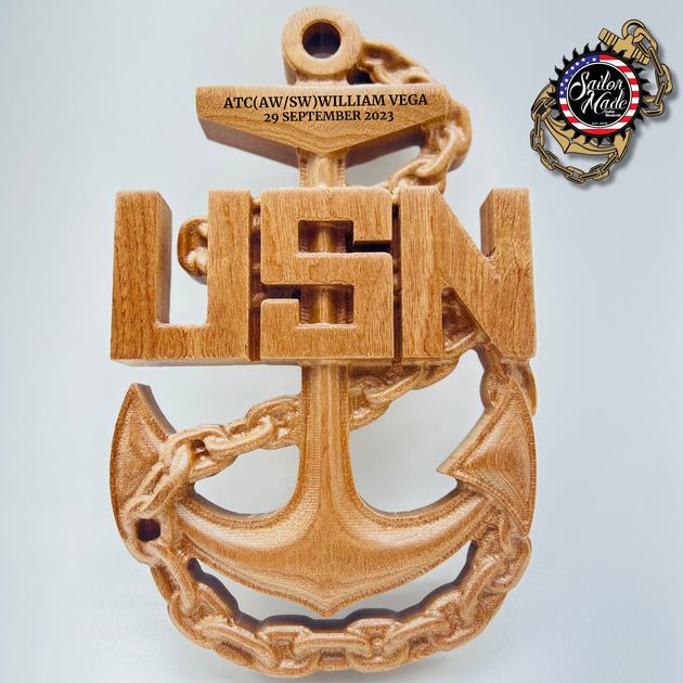 12 inch High Definition Chief Anchors Sailor Made Custom Woodworks