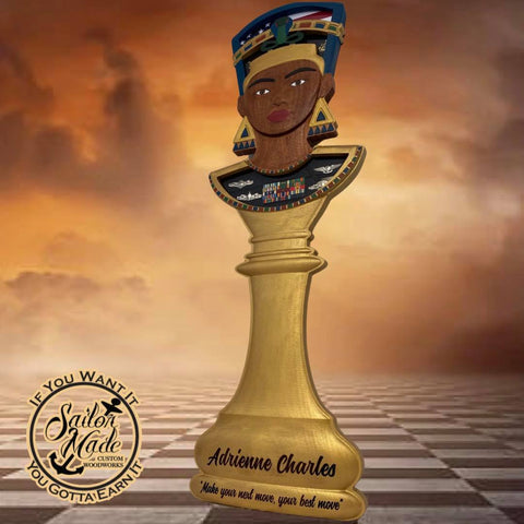 Nefertiti Chess piece Shadow Box