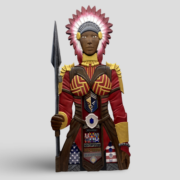 4ft Warrior Chief Shadow Box – Sailor Made Custom Woodworks