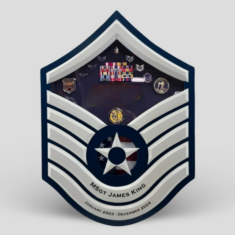 Air Force Master Sergeant Stripe Shadow Box