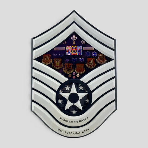 Air Force Master Sergeant Stripe Shadow Box