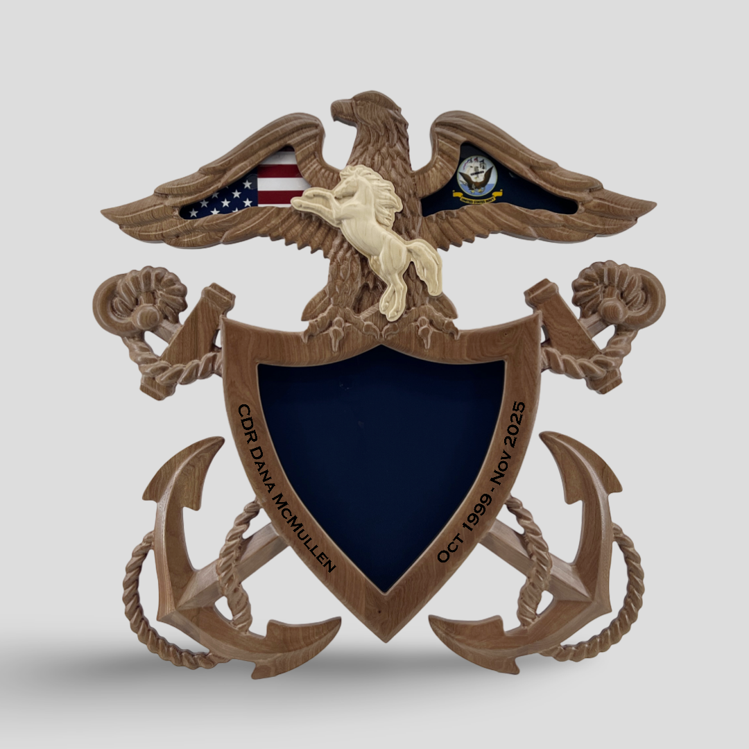 Navy Officer Crest Shadow Box – Sailor Made Custom Woodworks