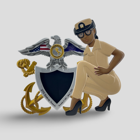 Female Service Member with Rank Shadow Box