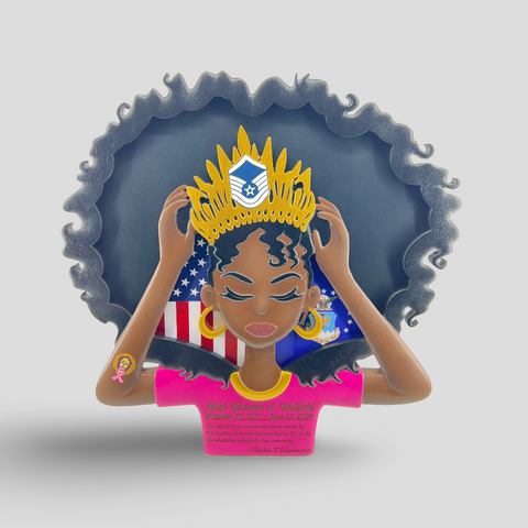 Female Service Member with Crown Shadow Box