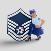 Female Service Member with Rank Shadow Box