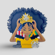 Female Service Member with Crown Shadow Box