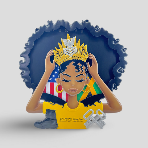 Female Service Member with Crown Shadow Box