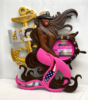 USN Mermaid with Helm and Cover Shadow Box