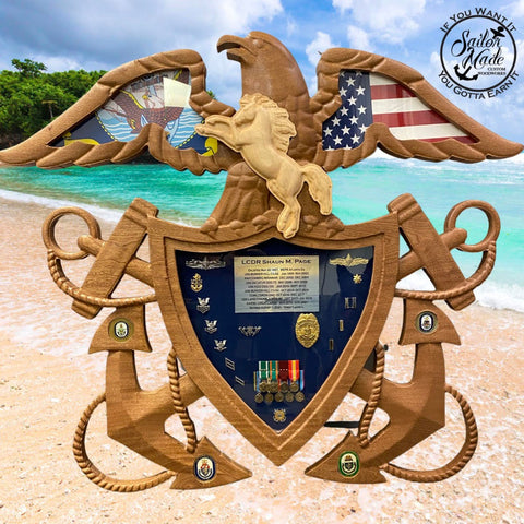 Navy Officers Crest Shadow Box